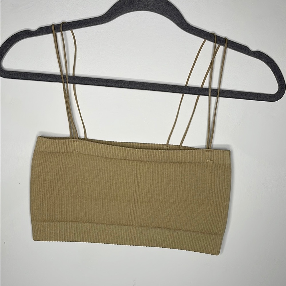 Sunday Best Tan Ribbed Knit Top